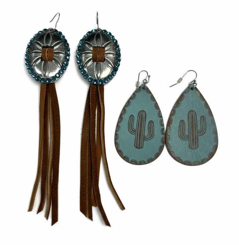 Photo 1 of JEWELRY - 2 PAIR WESTERN STYLE PIERCED EARRINGS
