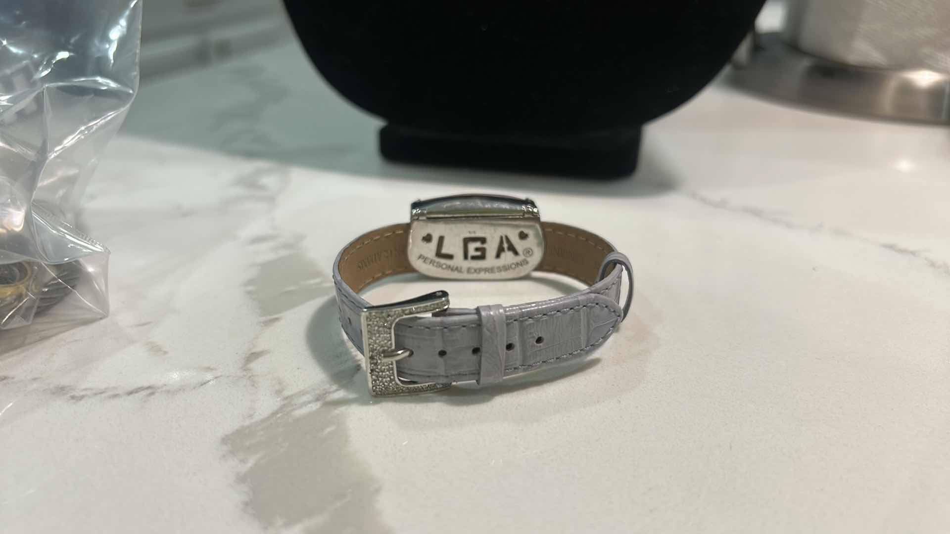 Photo 1 of LGA LAUREN G ADAMS  G, LIVE LAUGH LOVE, “LOVE LETTER” STERLING ENAMEL BRACELET WITH LEATHER BAND JEWELRY