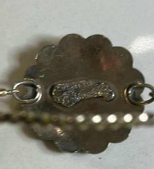 Photo 1 of 2 WESTERN JEWELRY PIECES - MIXED METAL PENDANT WITH COPPER AND STERLING SILVER, SEMI PRECIOUS STONES, AND BRACELET