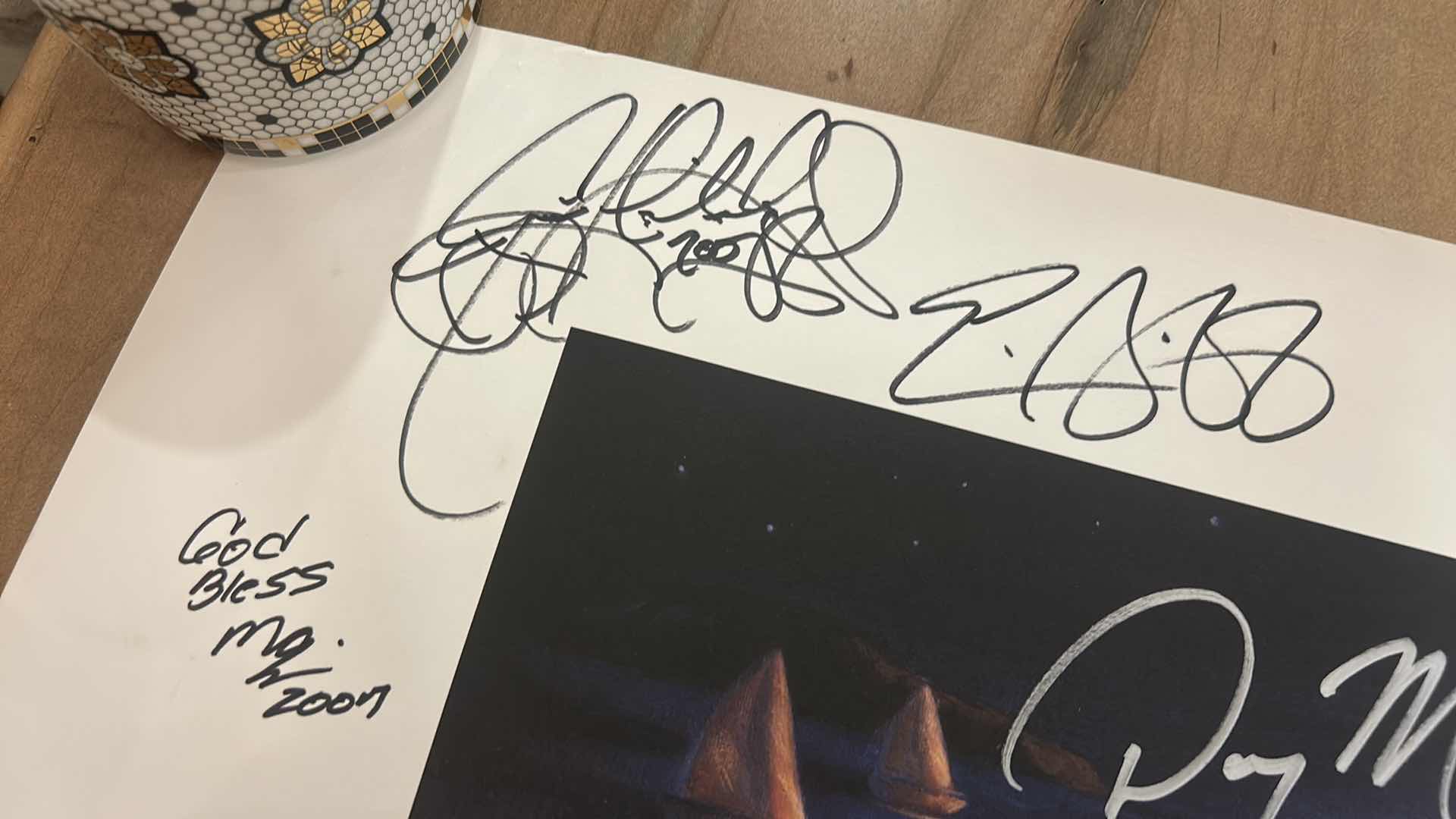 Photo 1 of AUTOGRAPHED LEGENDARY BLUES CRUISE POSTER - COMMEMORATIVE PAINTING BY DIANE RUSSELL 30” x H24 1/2”