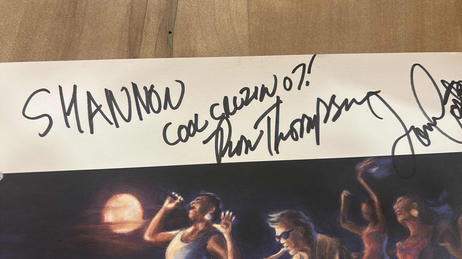 Photo 1 of AUTOGRAPHED LEGENDARY BLUES CRUISE POSTER - COMMEMORATIVE PAINTING BY DIANE RUSSELL 30” x H24 1/2”