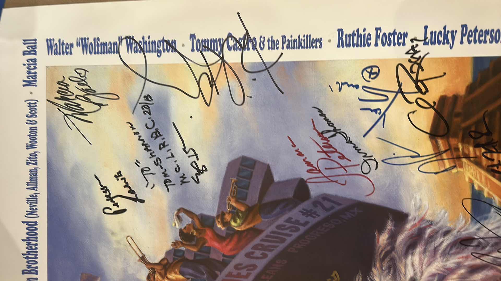 Photo 1 of AUTOGRAPHED LEGENDARY RHYTHM & BLUES CRUISE POSTER 22” x H28”