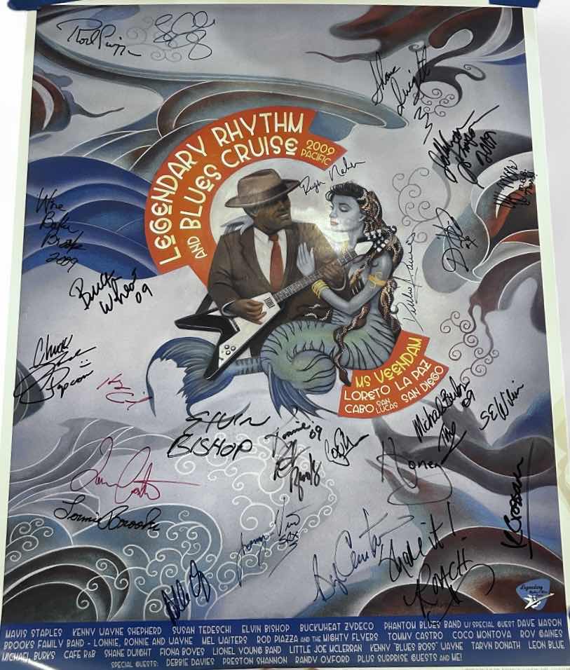 Photo 1 of AUTOGRAPHED LEGENDARY RHYTHM & BLUES CRUISE POSTER 28“ x 22 1/2“
