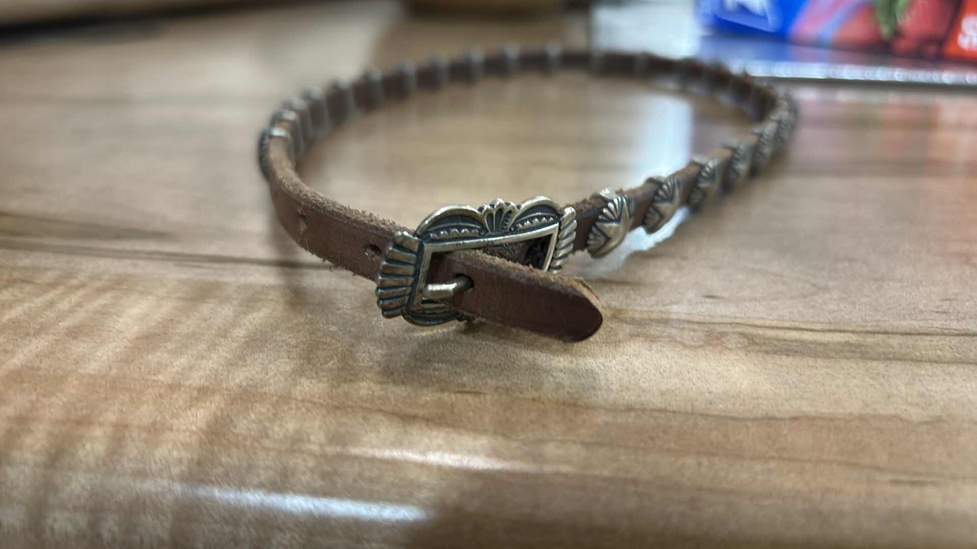 Photo 1 of MENS LEATHER & .925 STERLING SILVER COWBOY HATBAND 25.5”