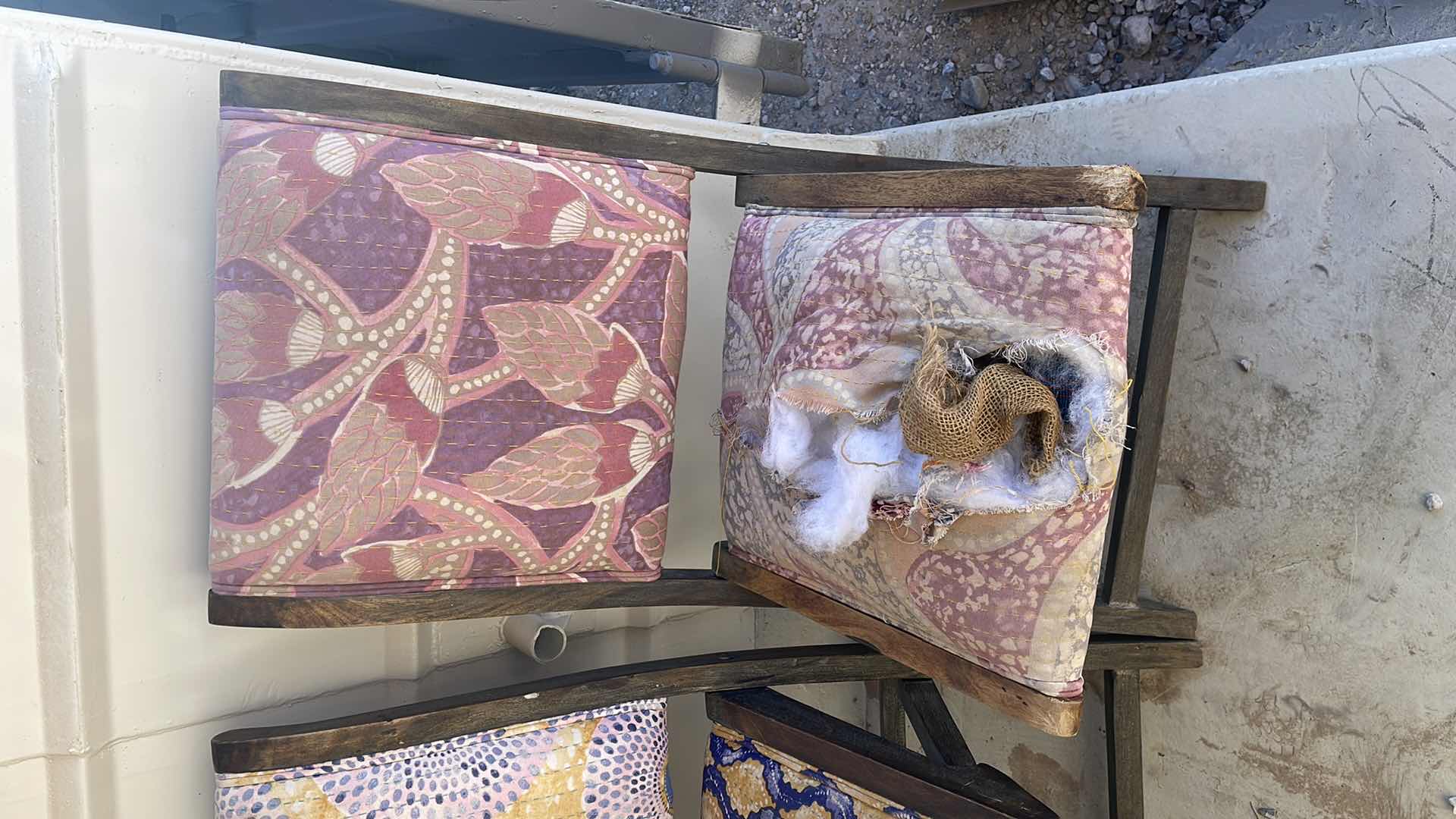 Photo 1 of ANTHROPOLOGIE TERAI FOLDING UPHOLSTERED CHAIR BOHO - ONE NEEDS TLC