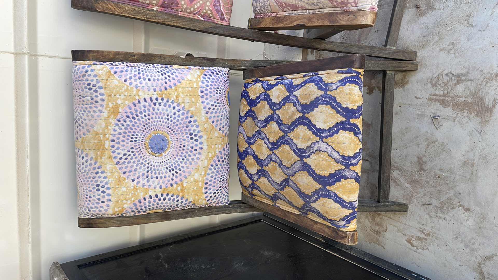 Photo 1 of ANTHROPOLOGIE TERAI FOLDING UPHOLSTERED CHAIR BOHO - ONE NEEDS TLC