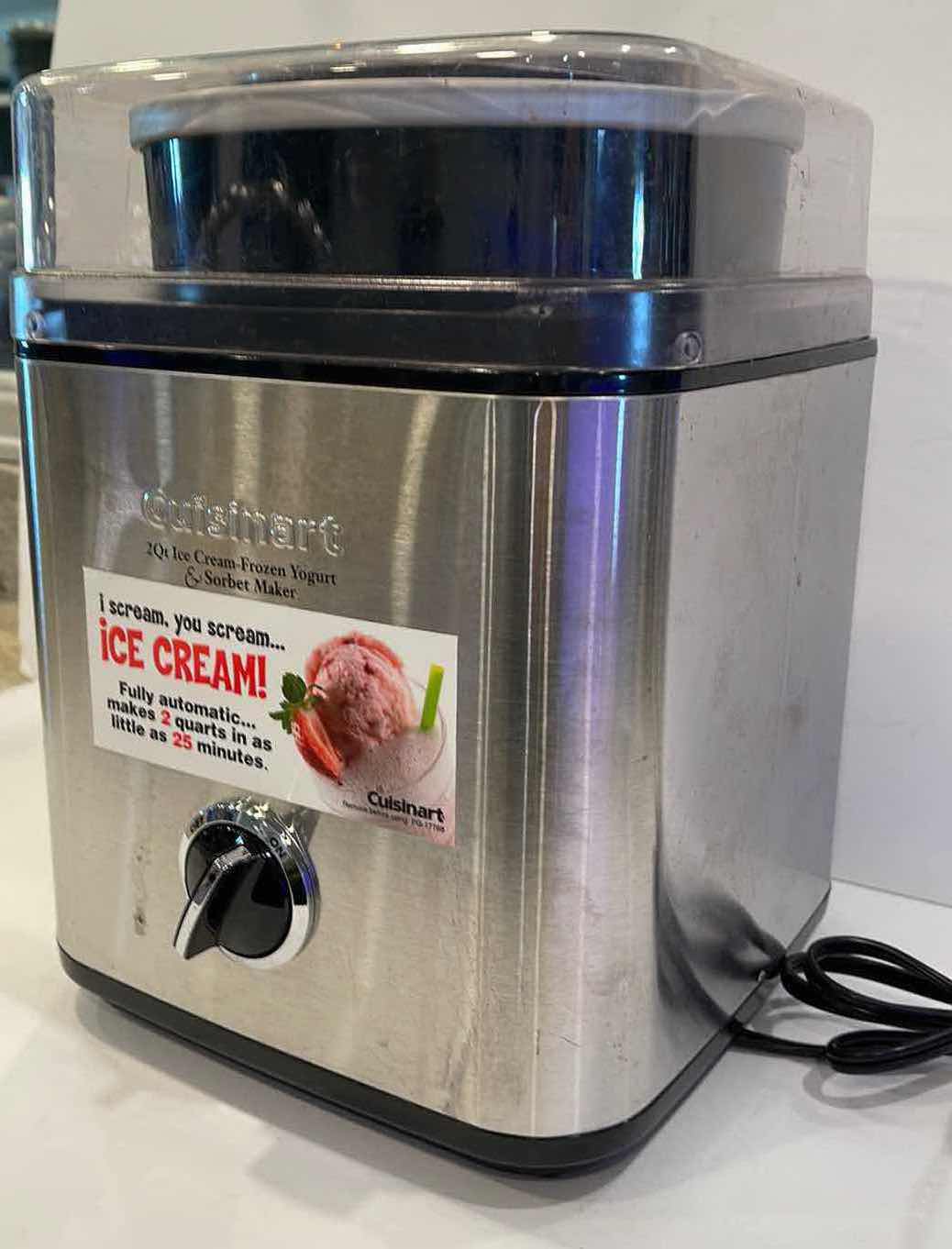 Photo 1 of CUISINART 2Qt ICE CREAM -FROZEN YOGURT & SORBET MAKER
