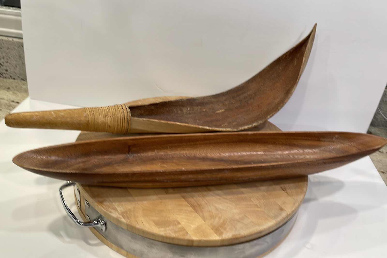 Photo 1 of CHARCUTERIE BOARD & POTTERY SIGNED PITCHER