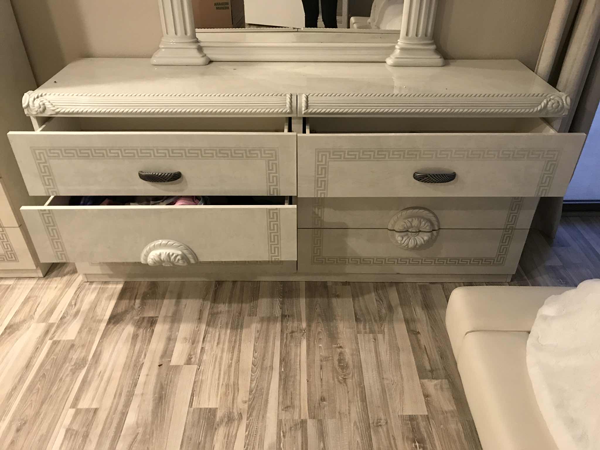 Photo 1 of ITALIAN ORNATE 6 DRAWER DRESSER WITH MIRROR 72”x20”x32” - MORE OF THIS COLLECTION IN AUCTION