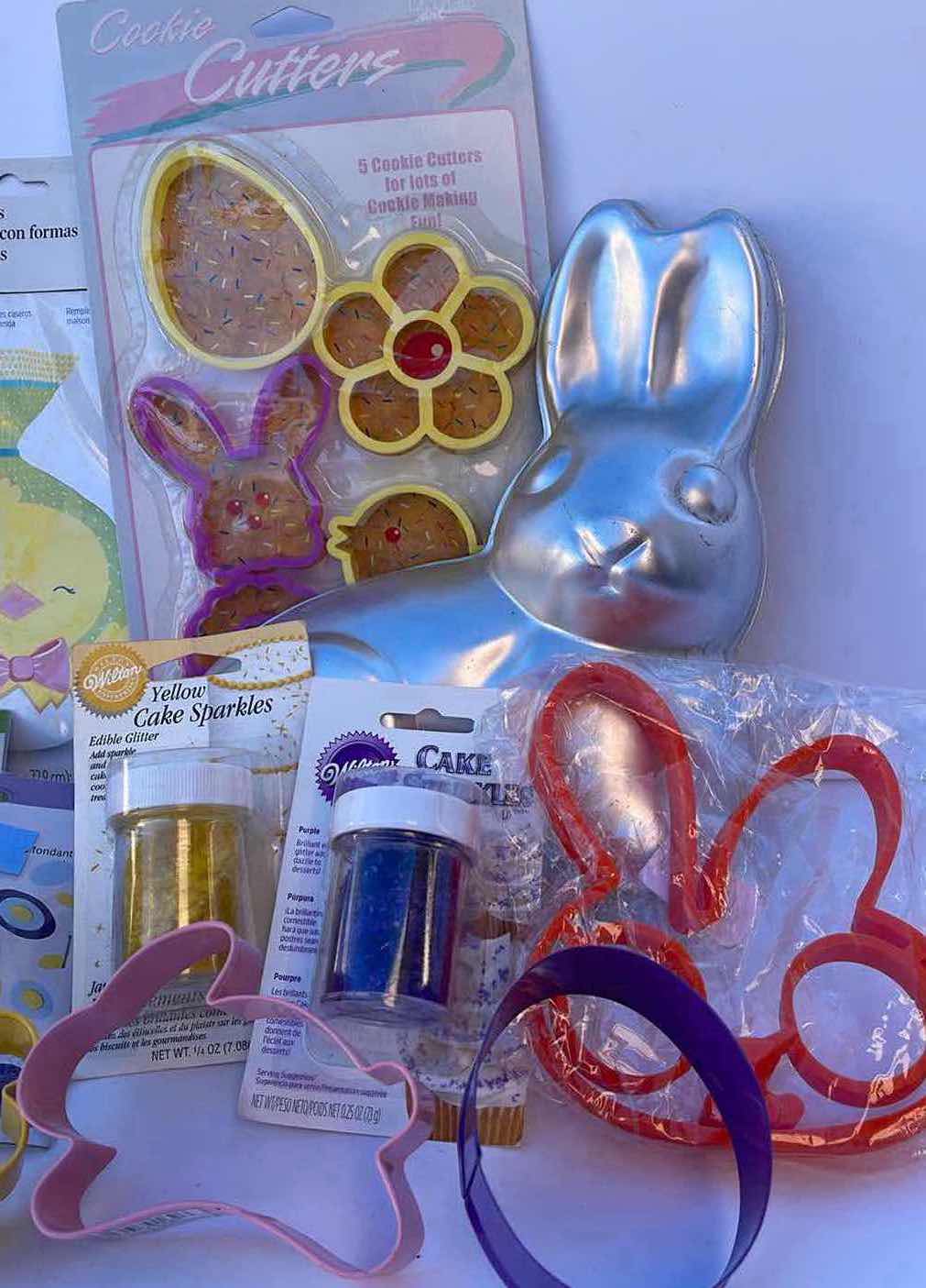 Photo 1 of NEW WILTON EASTER BAKING BUNNY TRAY , COOKIE CUTTERS , PARTY BAGS AND MUCH MORE - RETAIL VALUE $50.00
