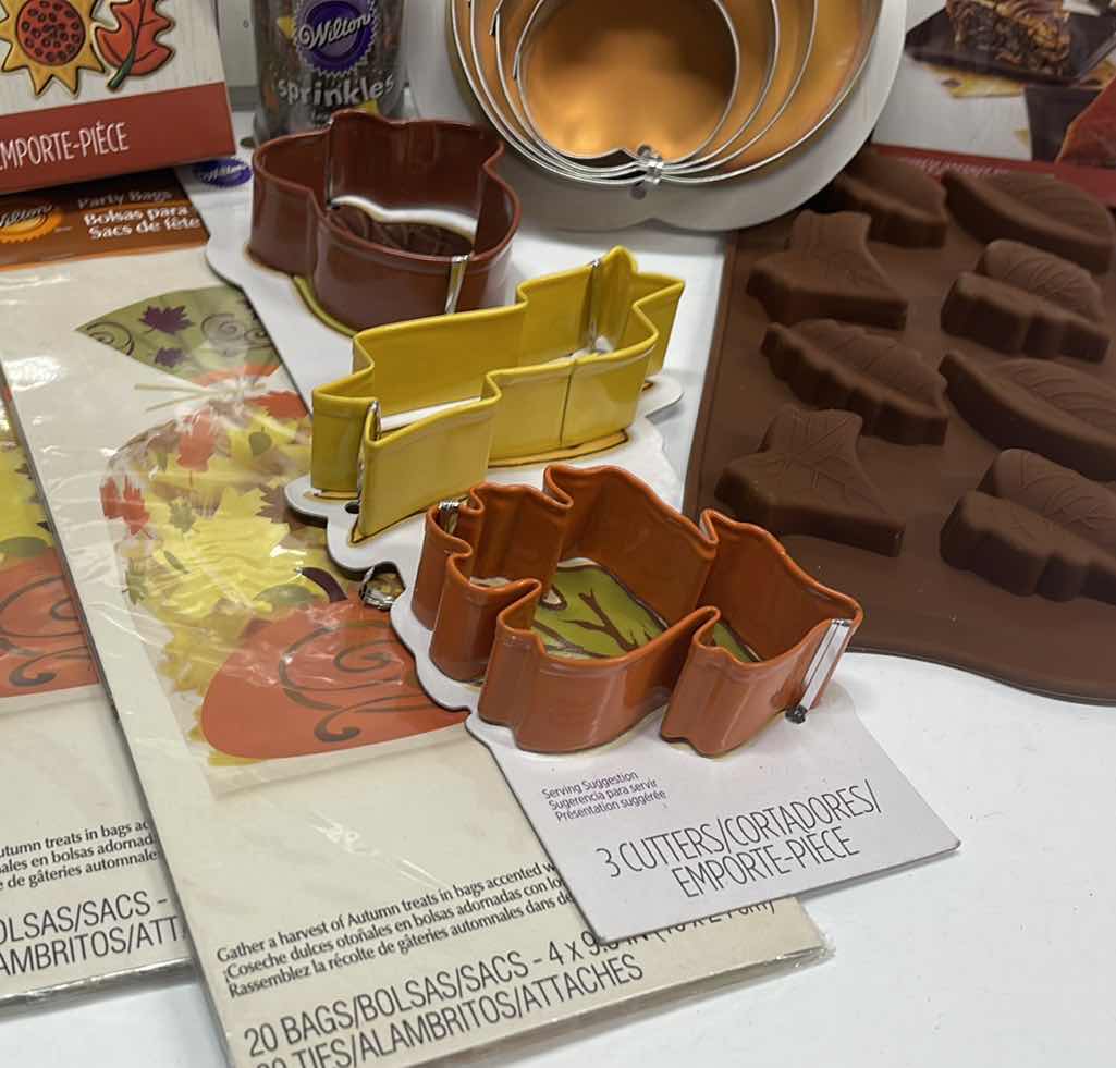 Photo 1 of NEW FALL BAKING COLLECTION, MOLDS, COOKIE CUTTERS, TREAT BAGS AND MUCH MORE- TOTAL RETAIL PRICE $50.99