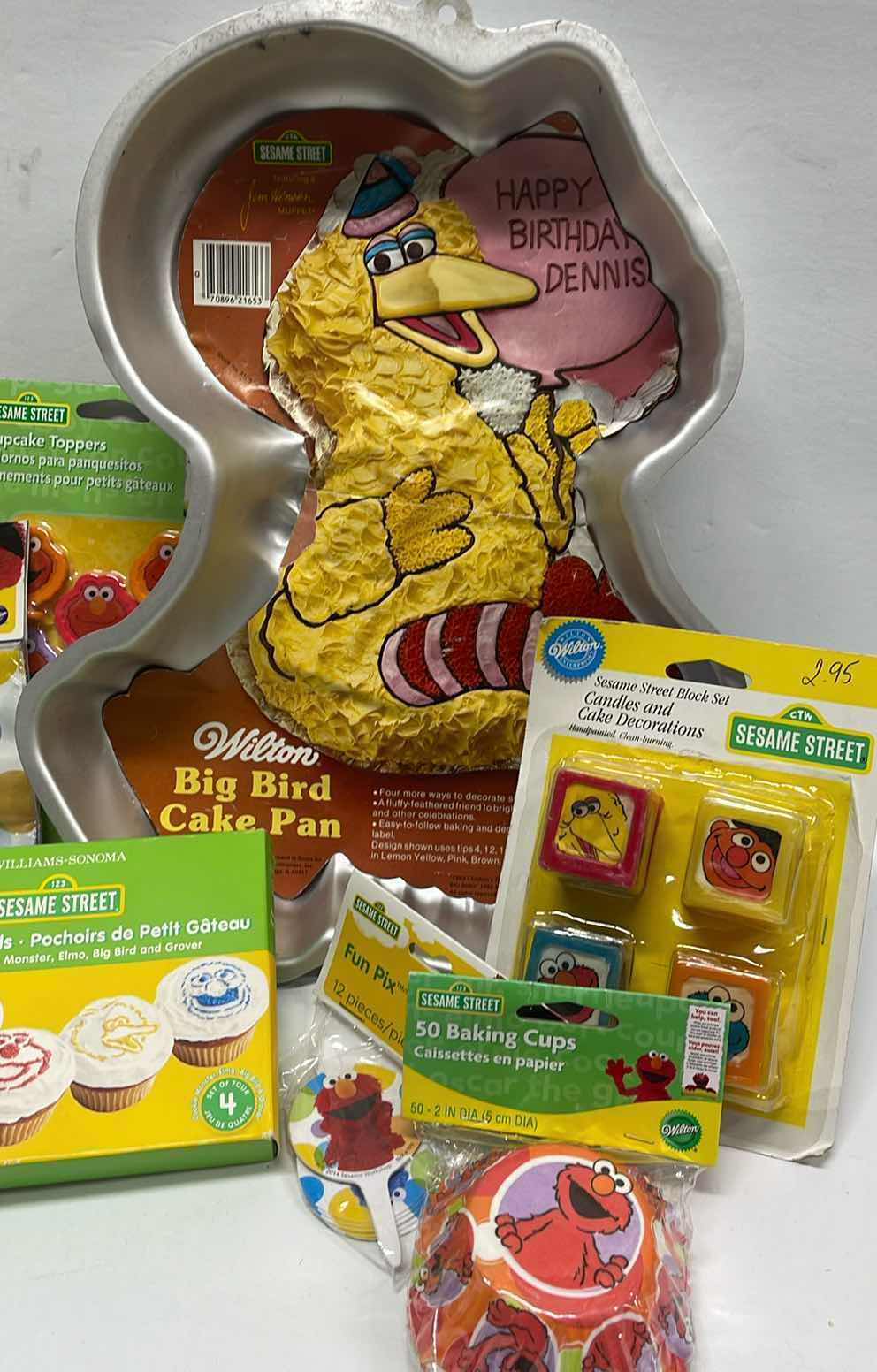 Photo 1 of NOS VINTAGE SESAME STREET PARTY SUPPLIES w/ VINTAGE 1983 BIG BIRD CAKE PAN - TOTAL RETAIL PRICE $ 46.99