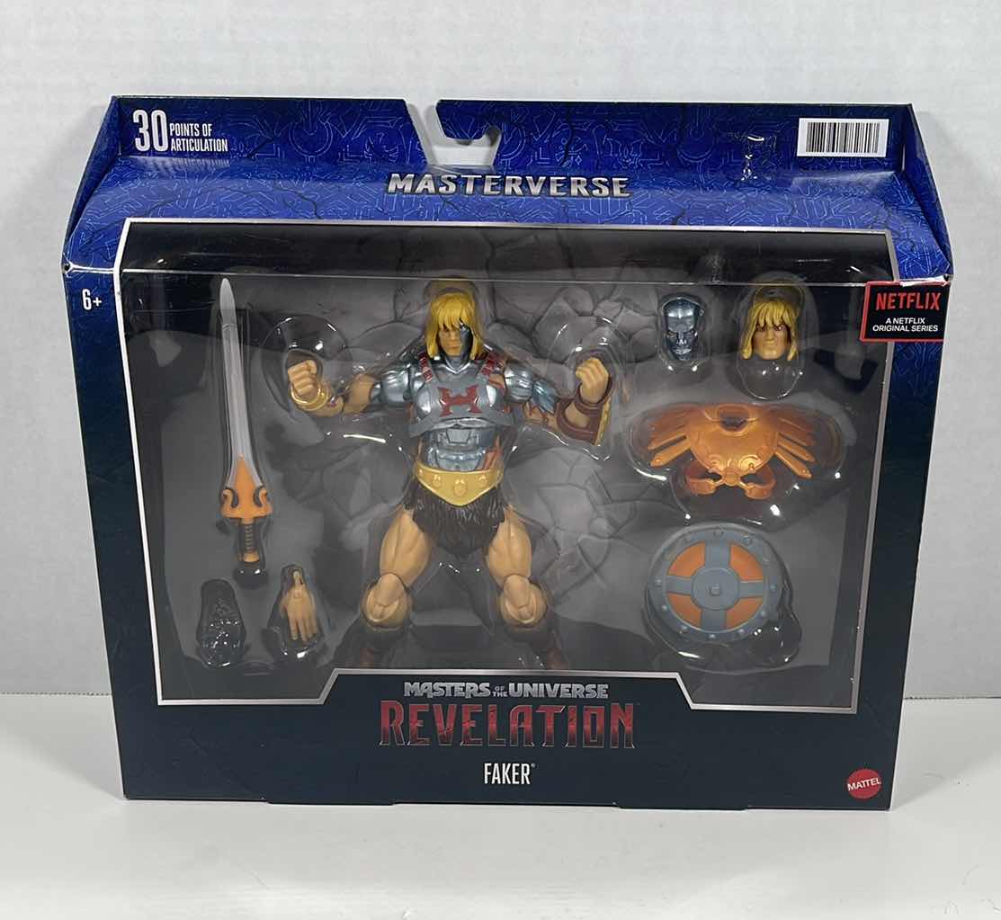 Photo 1 of NIB MATTEL MASTERS OF THE UNIVERSE REVELATION FAKER ACTION FIGURE & ACCESSORIES 