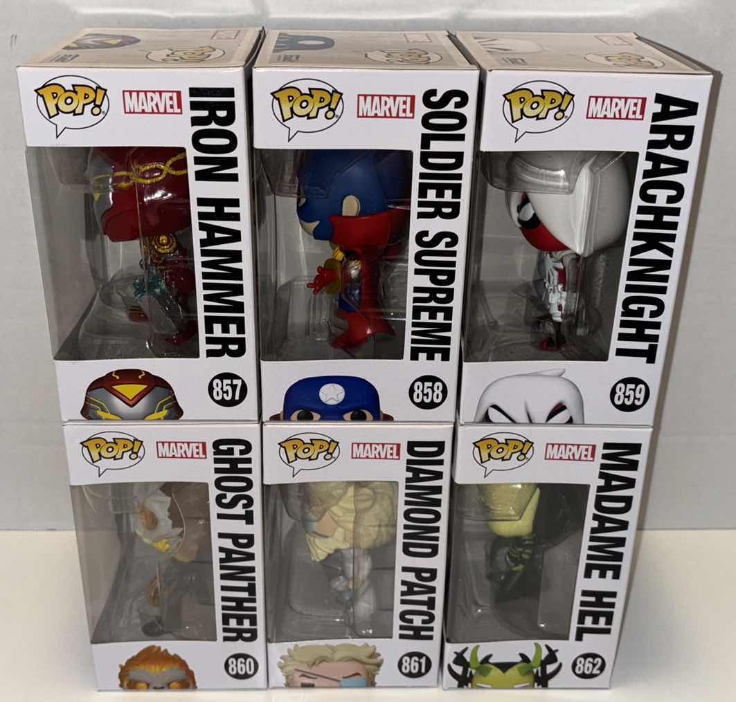 Photo 1 of NEW FUNKO POP! MARVEL INFINITY WARPS BOBBLE-HEAD VINYL FIGURES 6-PACK, #’S 857, 858, 859, 860, 861 & 862
