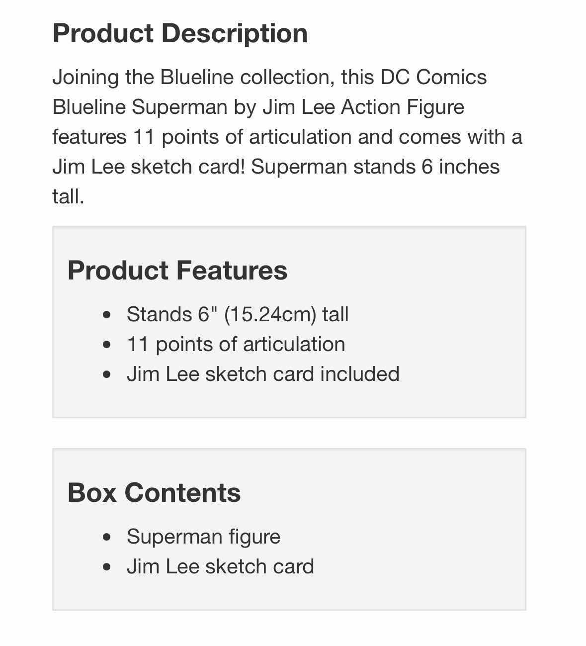 Photo 1 of NEW DC COLLECTIBLES DC COMICS BLUELINE SUPERMAN 6” ACTION FIGURE (PENCILLER: JIM LEE)