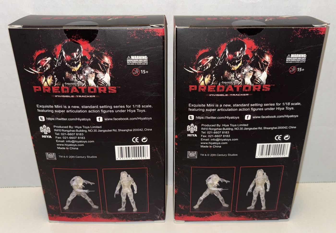 Photo 1 of HIYA TOYS PREDATORS “INVISIBLE TRACKER PREDATOR” 1:18 SCALE ACTION FIGURE 2-PACK