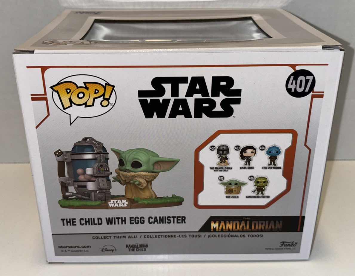 Photo 1 of NEW FUNKO POP! STAR WARS VINYL BOBBLE-HEAD FIGURE, #407 THE CHILD WITH EGG CANISTER