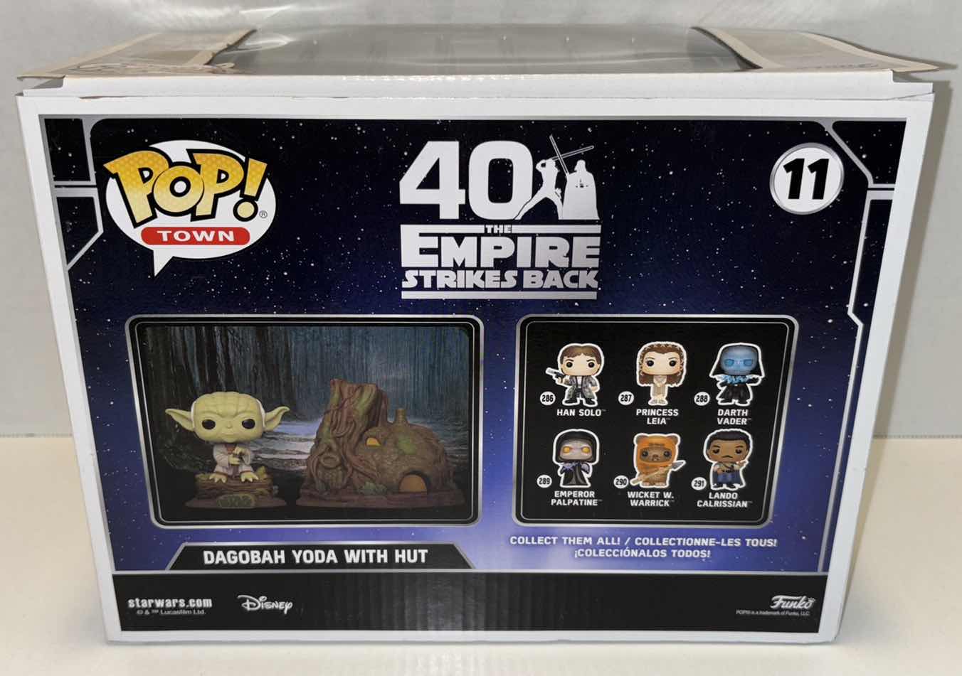 Photo 1 of NEW FUNKO POP! TOWN STAR  WARS 40TH ANNIVERSARY THE EMPIRE STRIKES BACK VINYL BOBBLE-HEAD FIGURE, #11 DAGOBAH YODA WITH HUT
