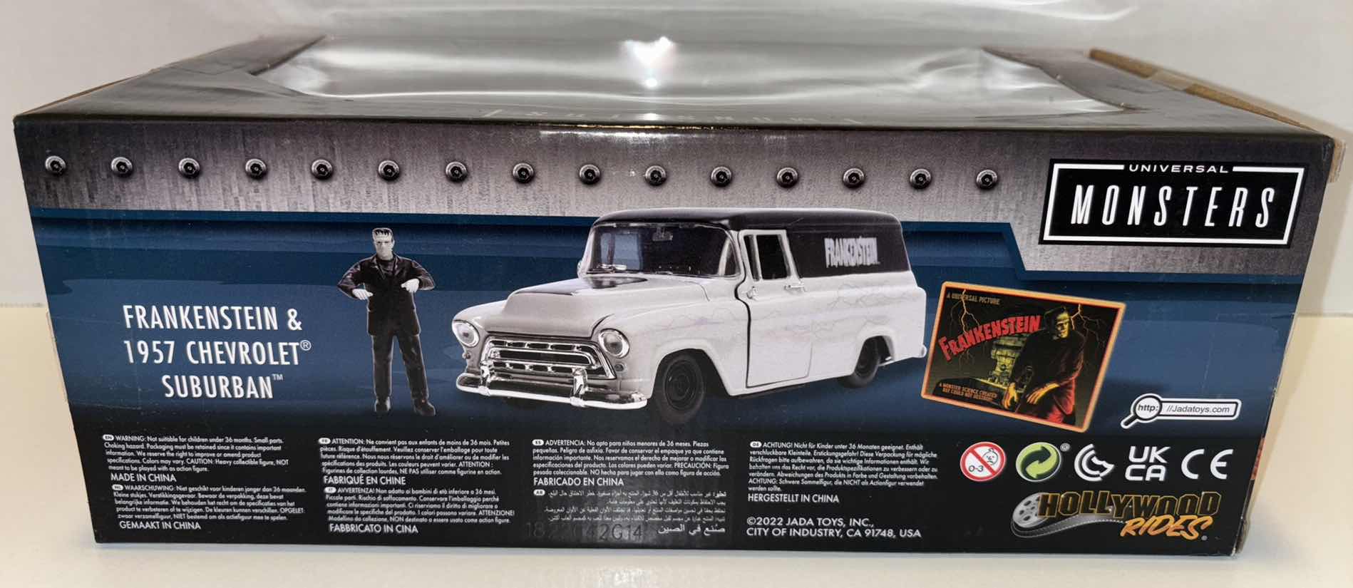 Photo 1 of NEW JADA TOYS HOLLYWOOD RIDES UNIVERSAL MONSTERS DIE-CAST VEHICLE & FIGURE, “FRANKENSTEIN & 1957 CHEVROLET SUBURBAN”