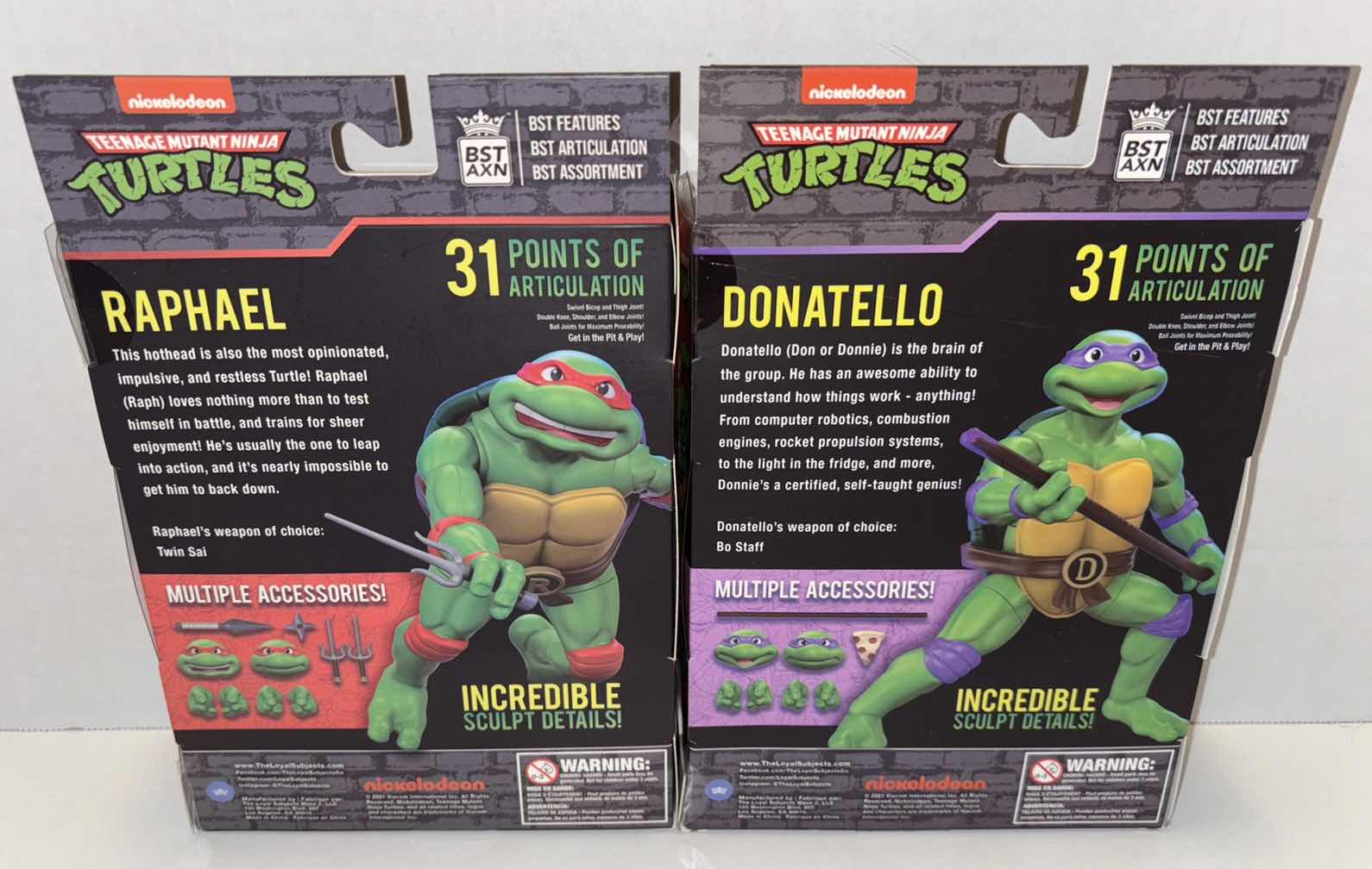 Photo 1 of NEW LOYAL SUBJECTS BST AXN TEENAGE MUTANT NINJA TURTLES ACTION FIGURE & ACCESSORIES 2-PACK, “RAPHAEL” & “DONATELLO”
