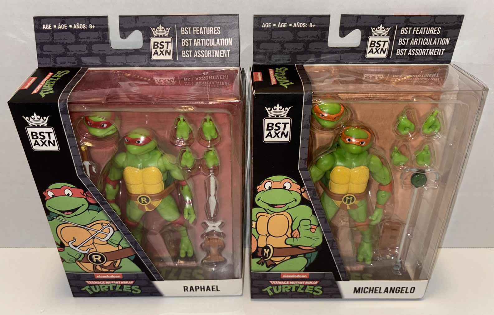 Photo 1 of NEW LOYAL SUBJECTS BST AXN TEENAGE MUTANT NINJA TURTLES ACTION FIGURE & ACCESSORIES 2-PACK, “RAPHAEL” & “MICHELANGELO”