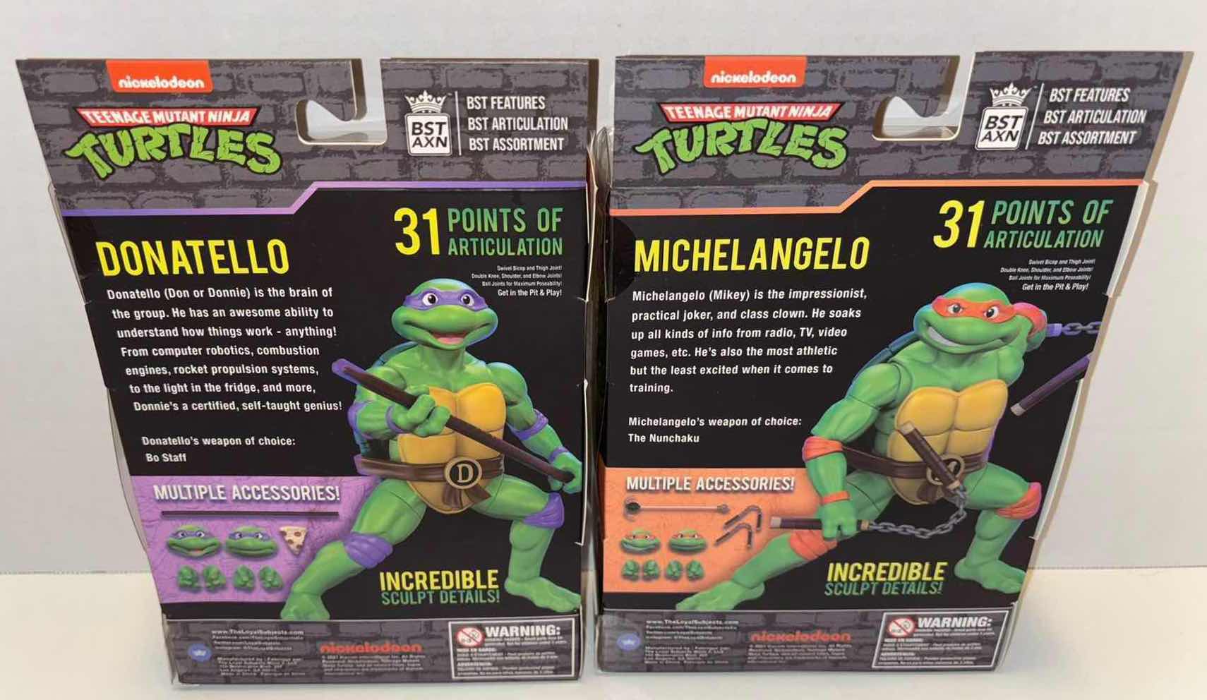 Photo 1 of NEW LOYAL SUBJECTS BST AXN TEENAGE MUTANT NINJA TURTLES ACTION FIGURE & ACCESSORIES 2-PACK, “DONATELLO” & “MICHELANGELO”