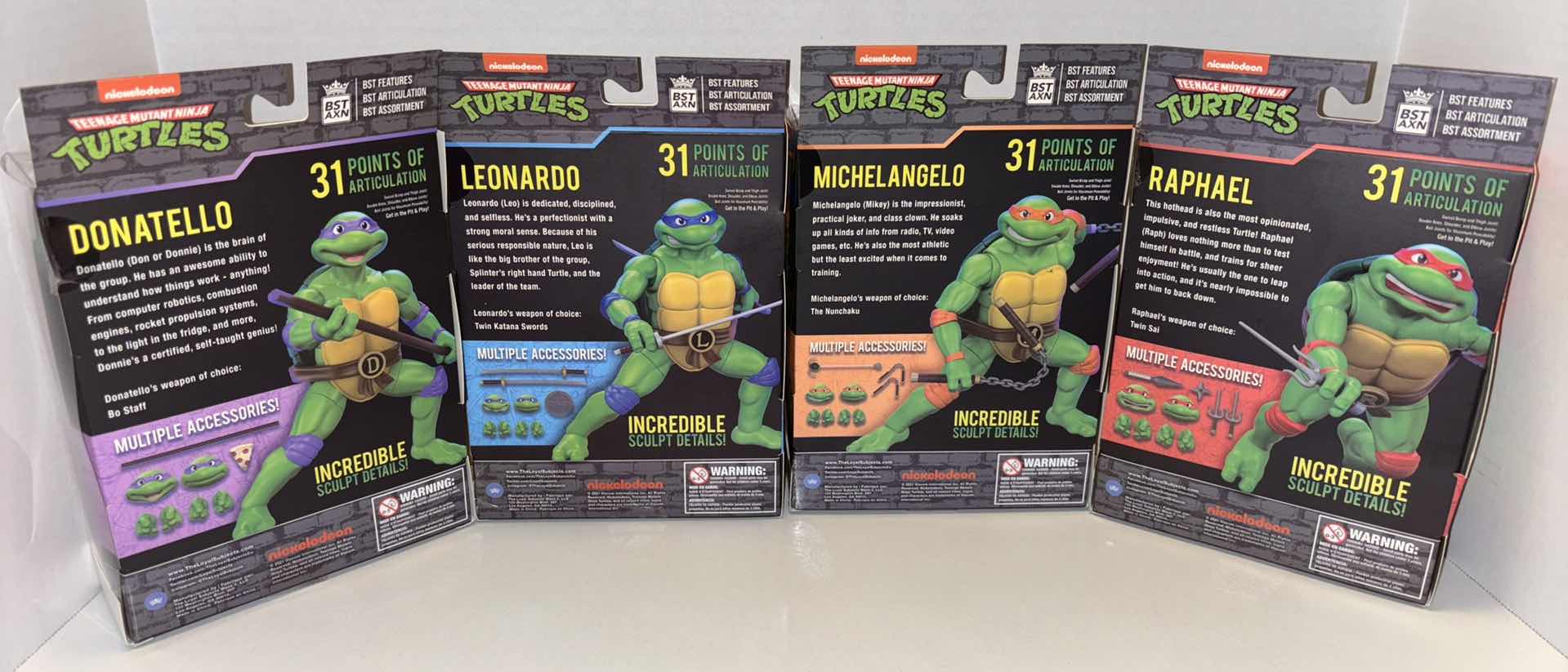 Photo 1 of NEW LOYAL SUBJECTS BST AXN TEENAGE MUTANT NINJA TURTLES ACTION FIGURE & ACCESSORIES 4-PACK, “DONATELLO, LEONARDO, MICHELANGELO & RAPHAEL”
