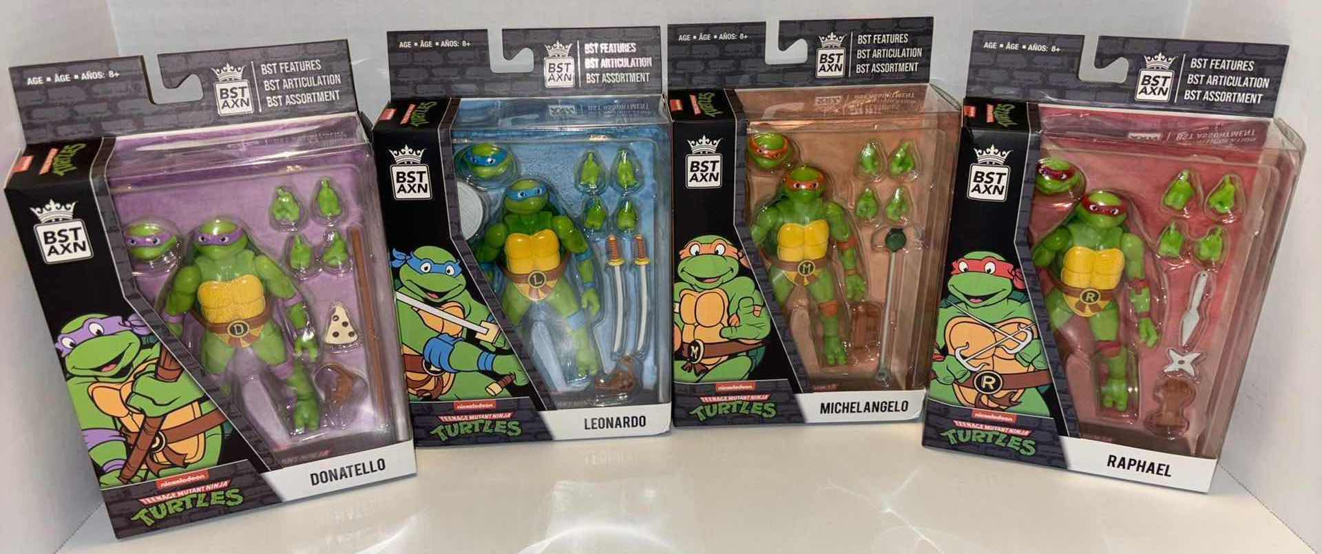 Photo 1 of NEW LOYAL SUBJECTS BST AXN TEENAGE MUTANT NINJA TURTLES ACTION FIGURE & ACCESSORIES 4-PACK, “DONATELLO, LEONARDO, MICHELANGELO & RAPHAEL”