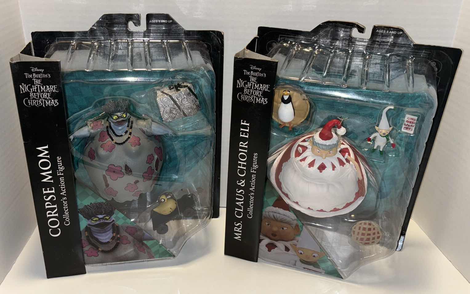 Photo 1 of NEW DIAMOND SELECT TOYS NIGHTMARE BEFORE CHRISTMAS SERIES 10 COLLECTOR’S ACTION FIGURE & ACCESSORIES, “CORPSE MOM” &   “MRS CLAUS & CHOIR ELF”