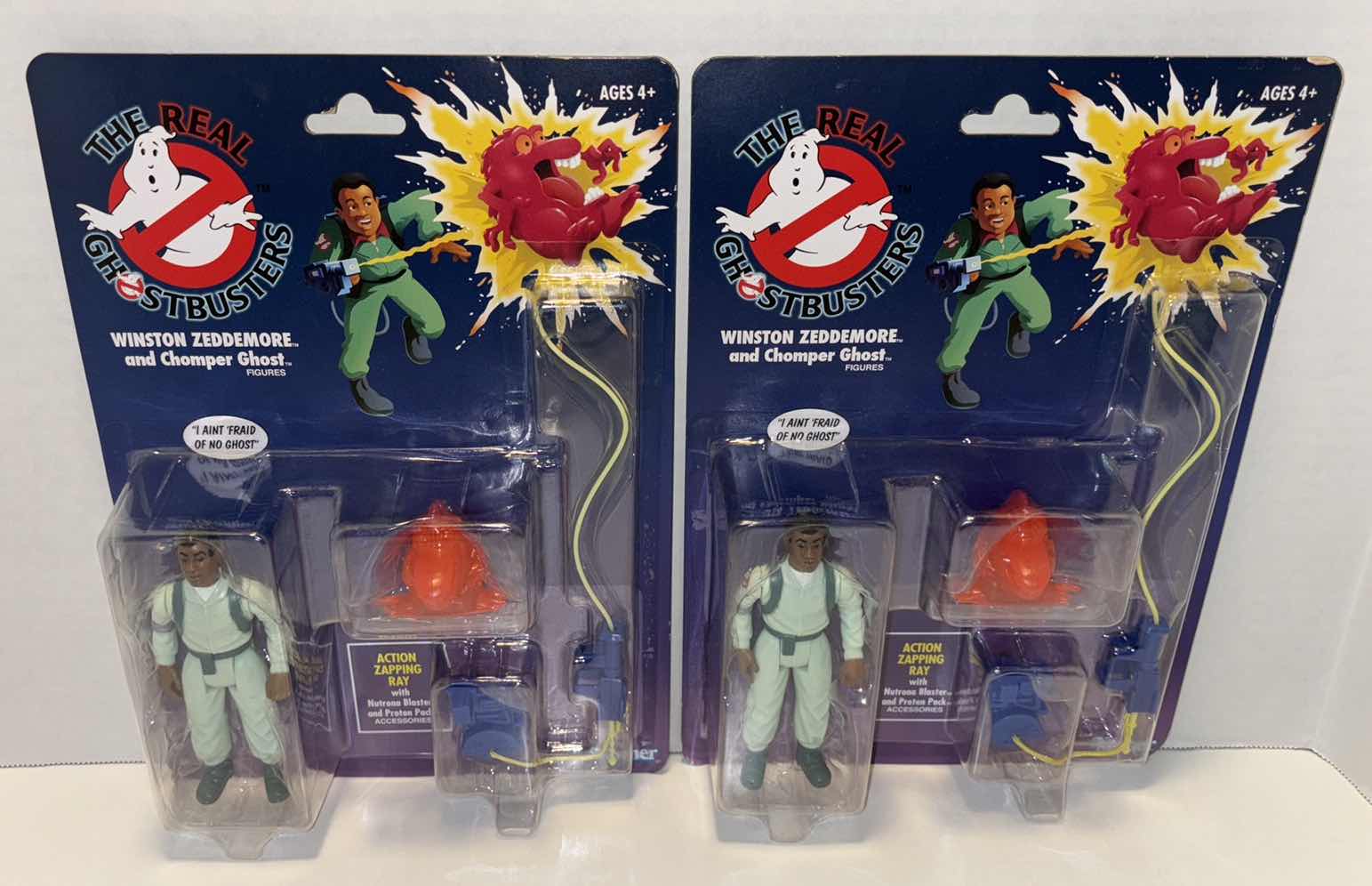 Photo 1 of NEW HASBRO KENNER THE REAL GHOSTBUSTERS ACTION FIGURE & ACCESSORIES 3-PACK, “PETER VENKMAN & GRABBER GHOST”, “WINSTON ZEDDEMORE & CHOMPER GHOST” x 2