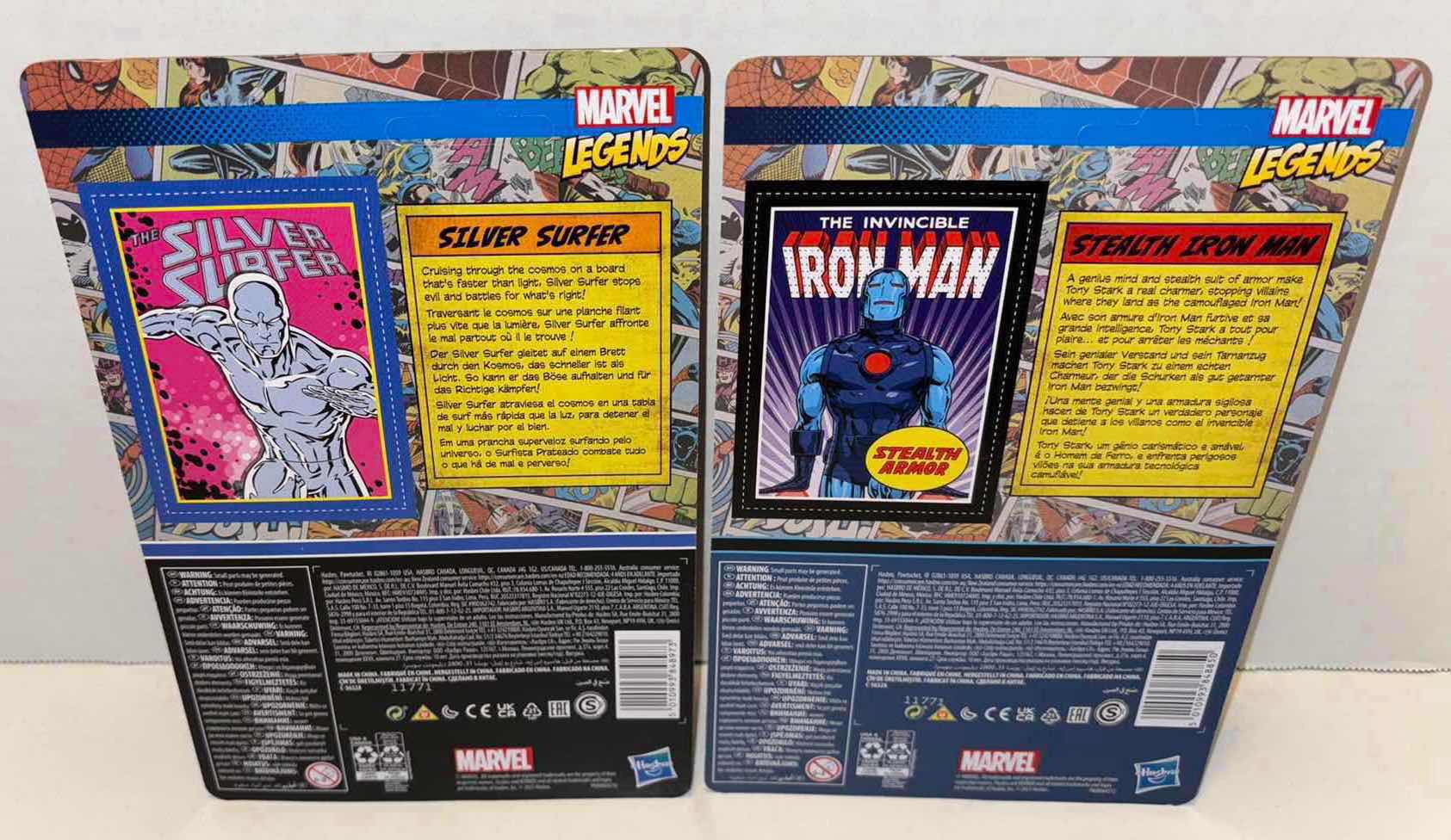 Photo 1 of NEW HASBRO KENNER MARVEL LEGENDS RETRO COLLECTION 3.75” ACTION FIGURES 4-PACK, THE INVINCIBLE IRON MAN “STEALTH ARMOR” & “THE SILVER SURFER”