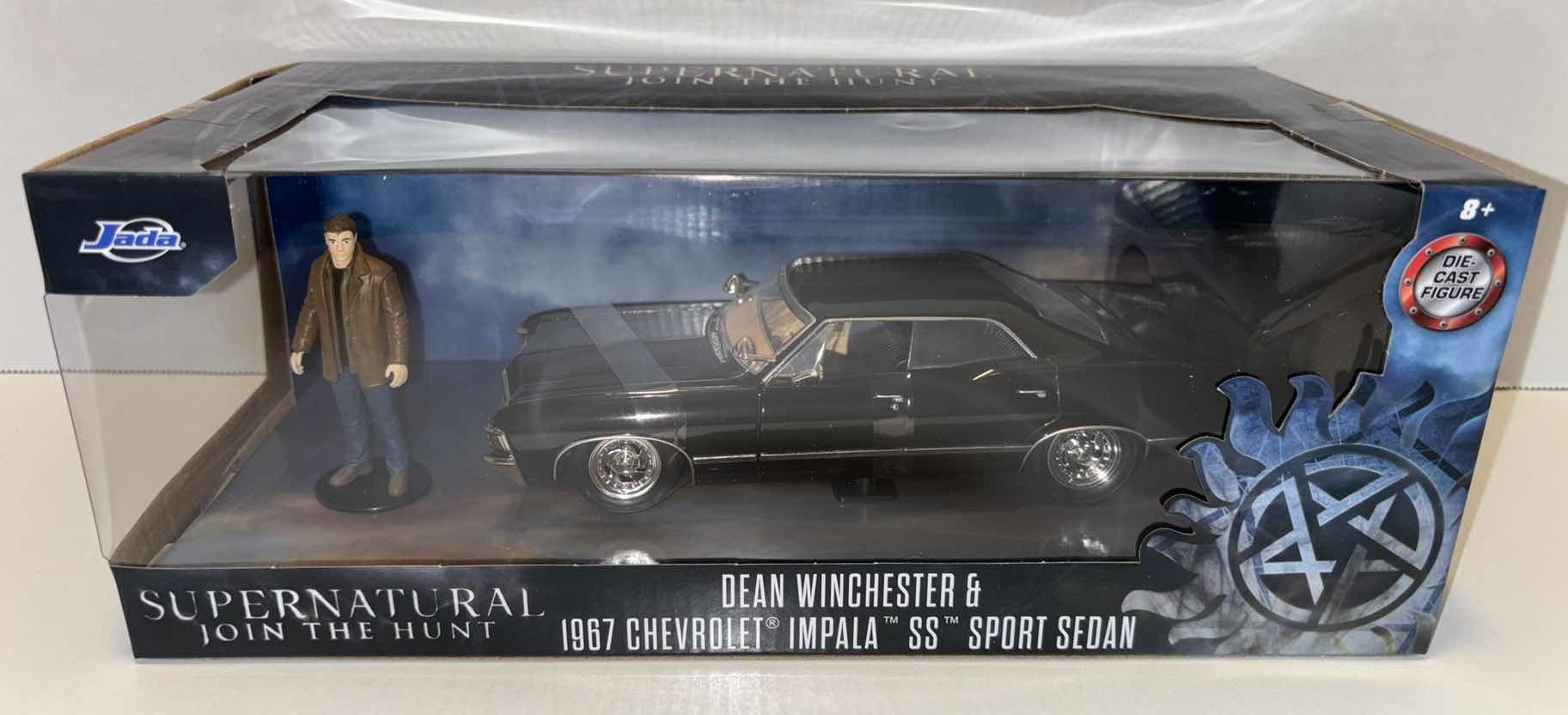 Photo 1 of NEW JADA TOYS HOLLYWOOD RIDES SUPERNATURAL JOIN THE HUNT DIE-CAST VEHICLE & FIGURE 2-PACK, “DEAN WINCHESTER & 1967 CHEVROLET IMPALA SS SPORT SEDAN”