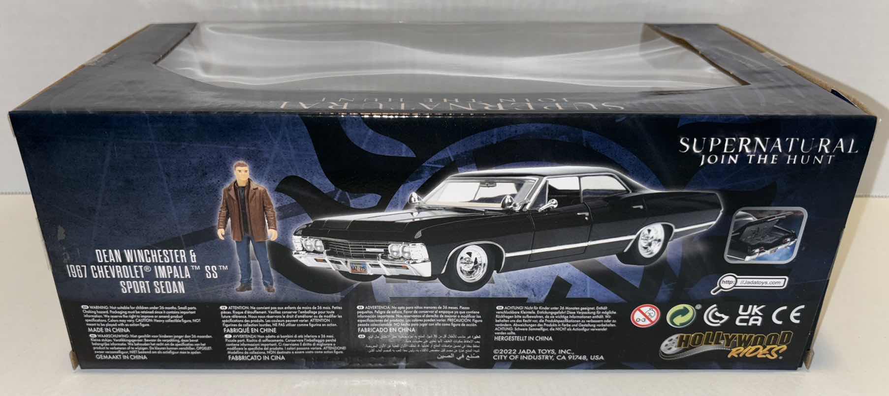 Photo 1 of NEW JADA TOYS HOLLYWOOD RIDES SUPERNATURAL JOIN THE HUNT DIE-CAST VEHICLE & FIGURE 2-PACK, “DEAN WINCHESTER & 1967 CHEVROLET IMPALA SS SPORT SEDAN”