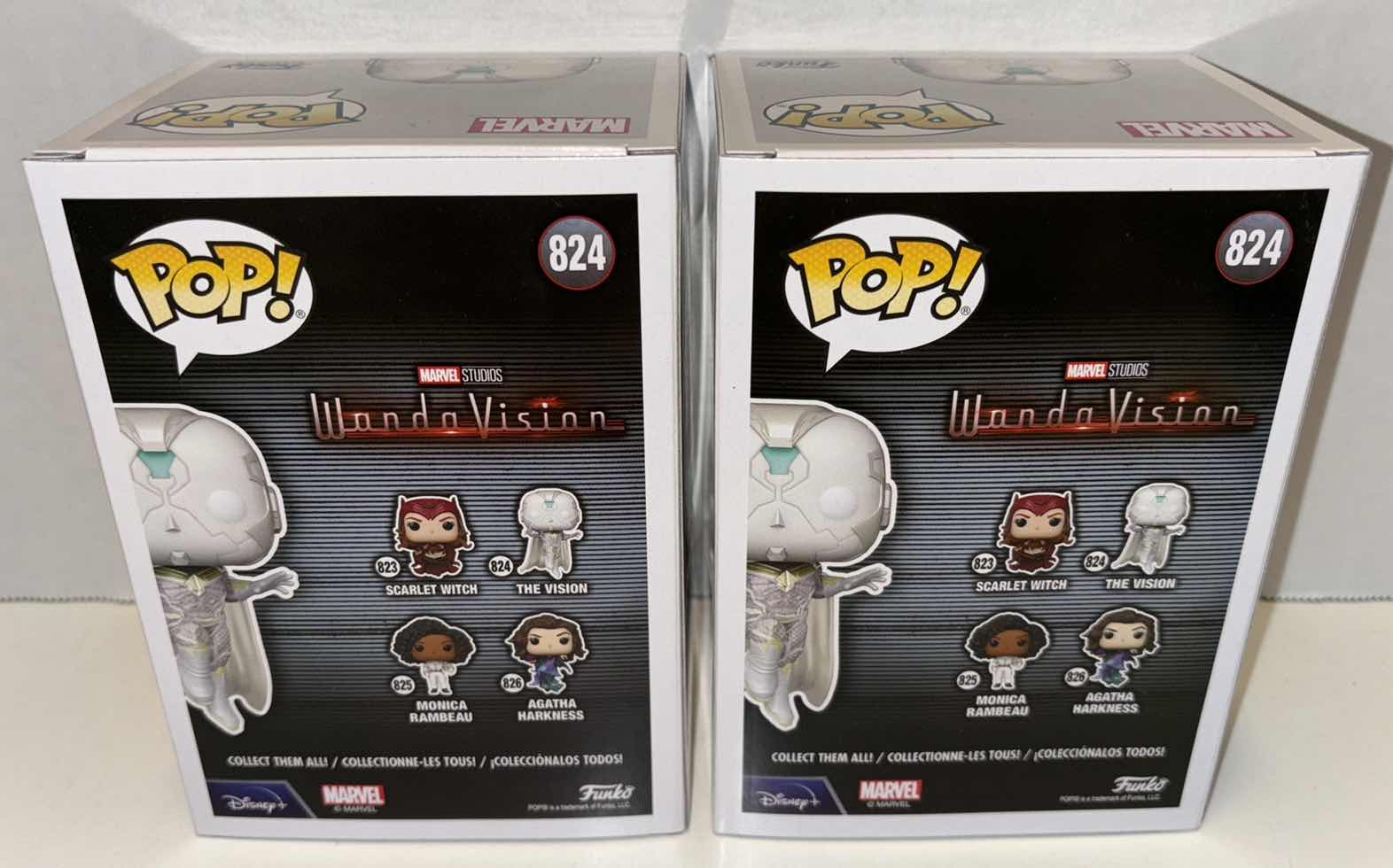 Photo 1 of NEW FUNKO POP! MARVEL STUDIOS BOBBLE-HEAD VINYL FIGURE (2-PACK), WANDA VISION #824 THE VISION