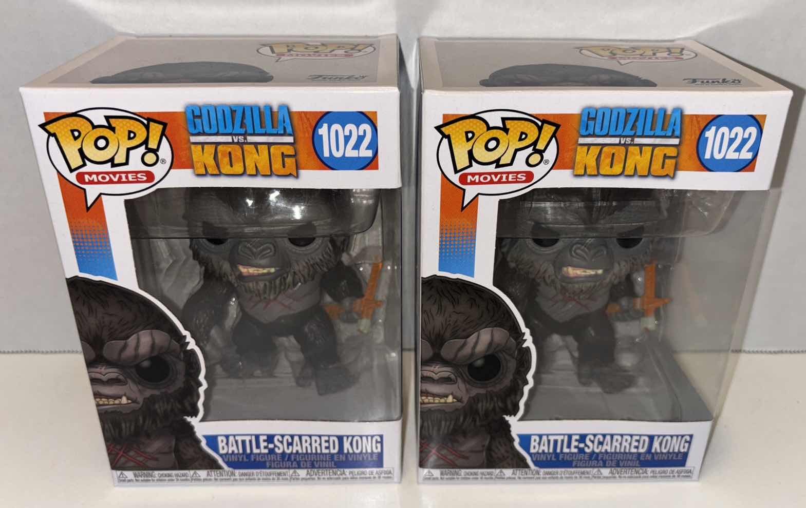 Photo 1 of NEW FUNKO POP! MOVIES VINYL FIGURE (2-PACK), GODZILLA VS KING KONG #1022 BATTLE-SCARRED KONG
