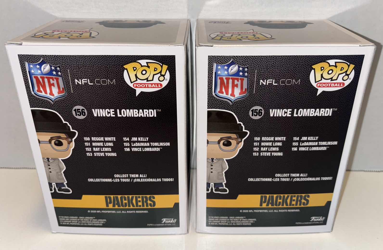 Photo 1 of NEW FUNKO POP! NFL FOOTBALL VINYL FIGURE 2-PACK, GREENBAY PACKERS #156 VINCE LOMBARDI