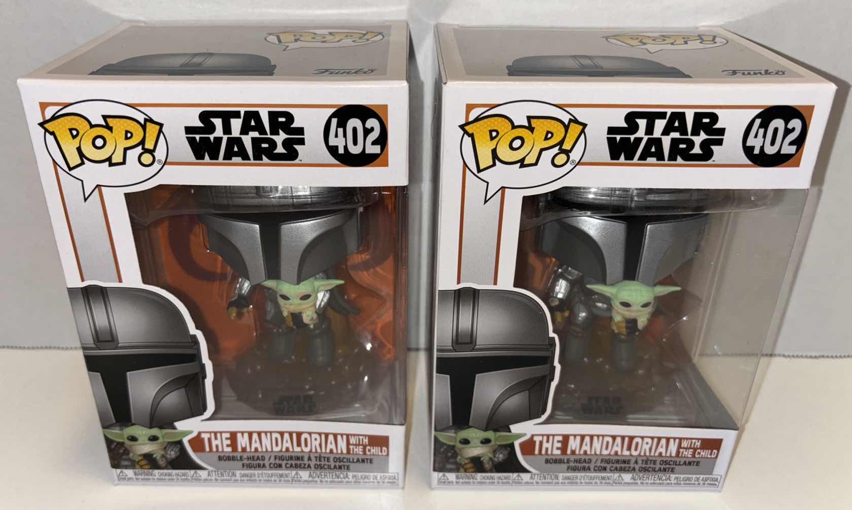 Photo 1 of NEW FUNKO POP! STAR WARS BOBBLE-HEAD VINYL FIGURE 2-PACK, #402 THE MANDALORIAN WITH THE CHILD