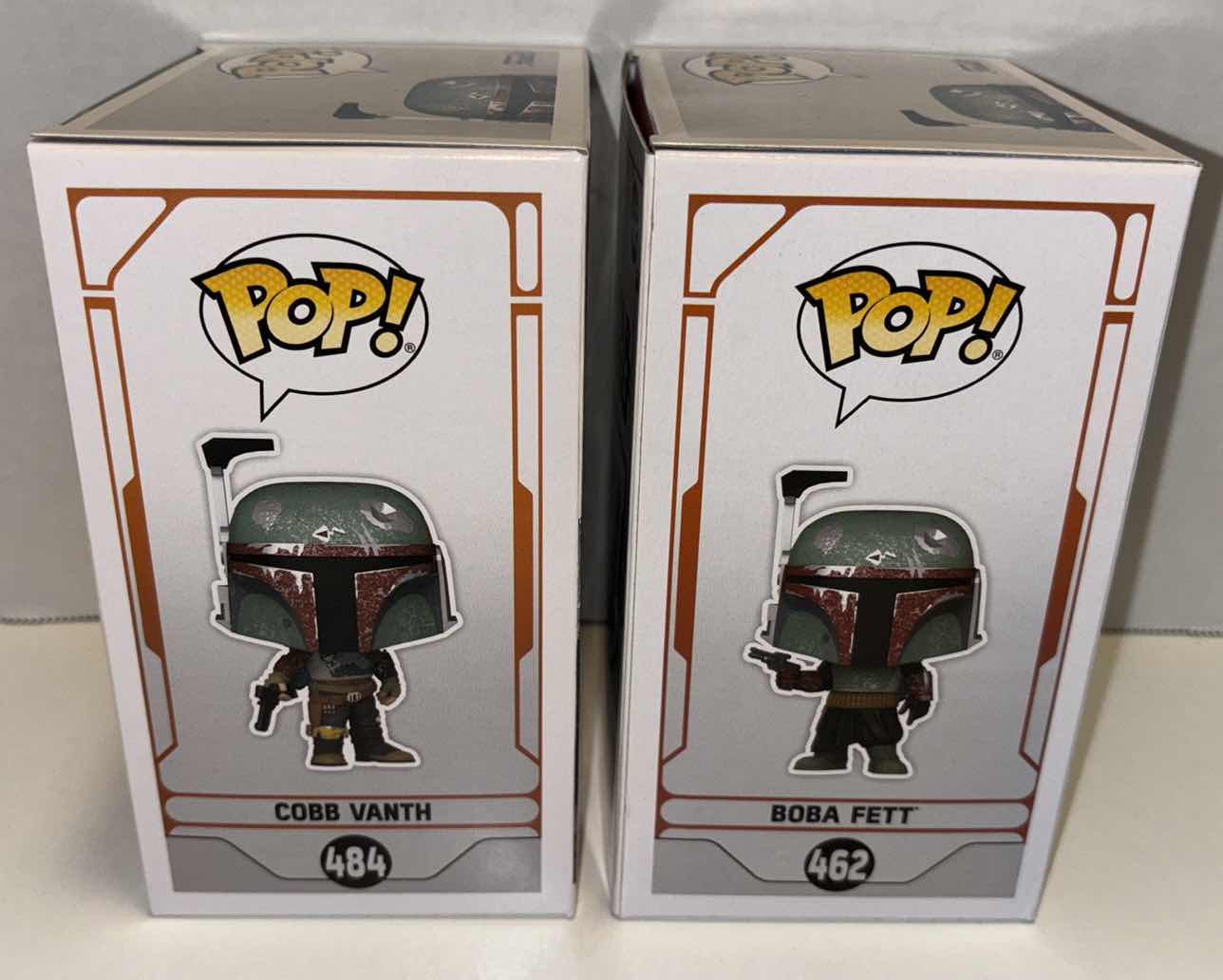 Photo 1 of NEW FUNKO POP! STAR WARS BOBBLE-HEAD VINYL FIGURE 2-PACK, #484 COBB VANTH & #462 BOBA FETT