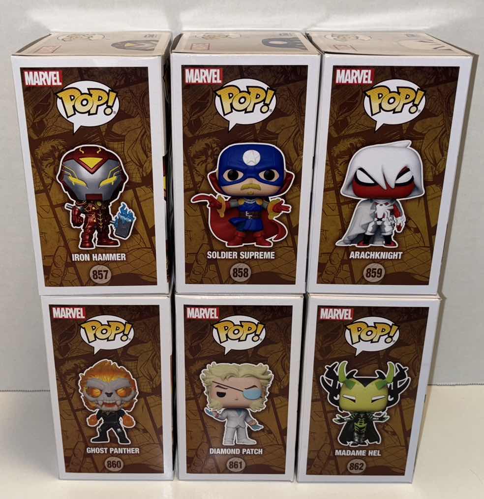 Photo 1 of NEW FUNKO POP! MARVEL INFINITY WARPS BOBBLE-HEAD VINYL 6-PACK, #’S 857, 858, 859, 860, 861, 862