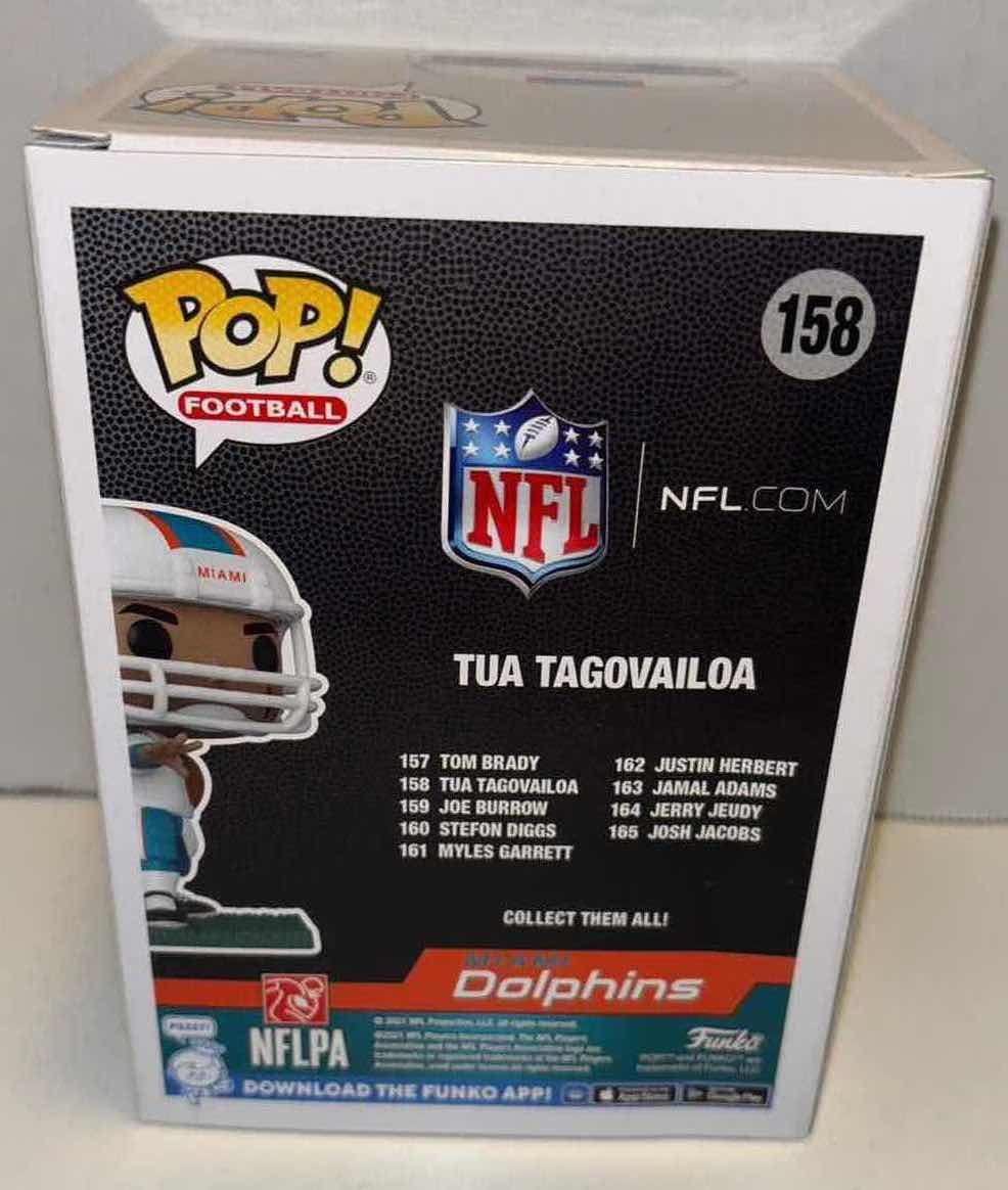 Photo 1 of NEW FUNKO POP! NFL FOOTBALL VINYL FIGURE 6-PACK, MIAMI DOLPHINS #158 TUA TAGOVAILOA