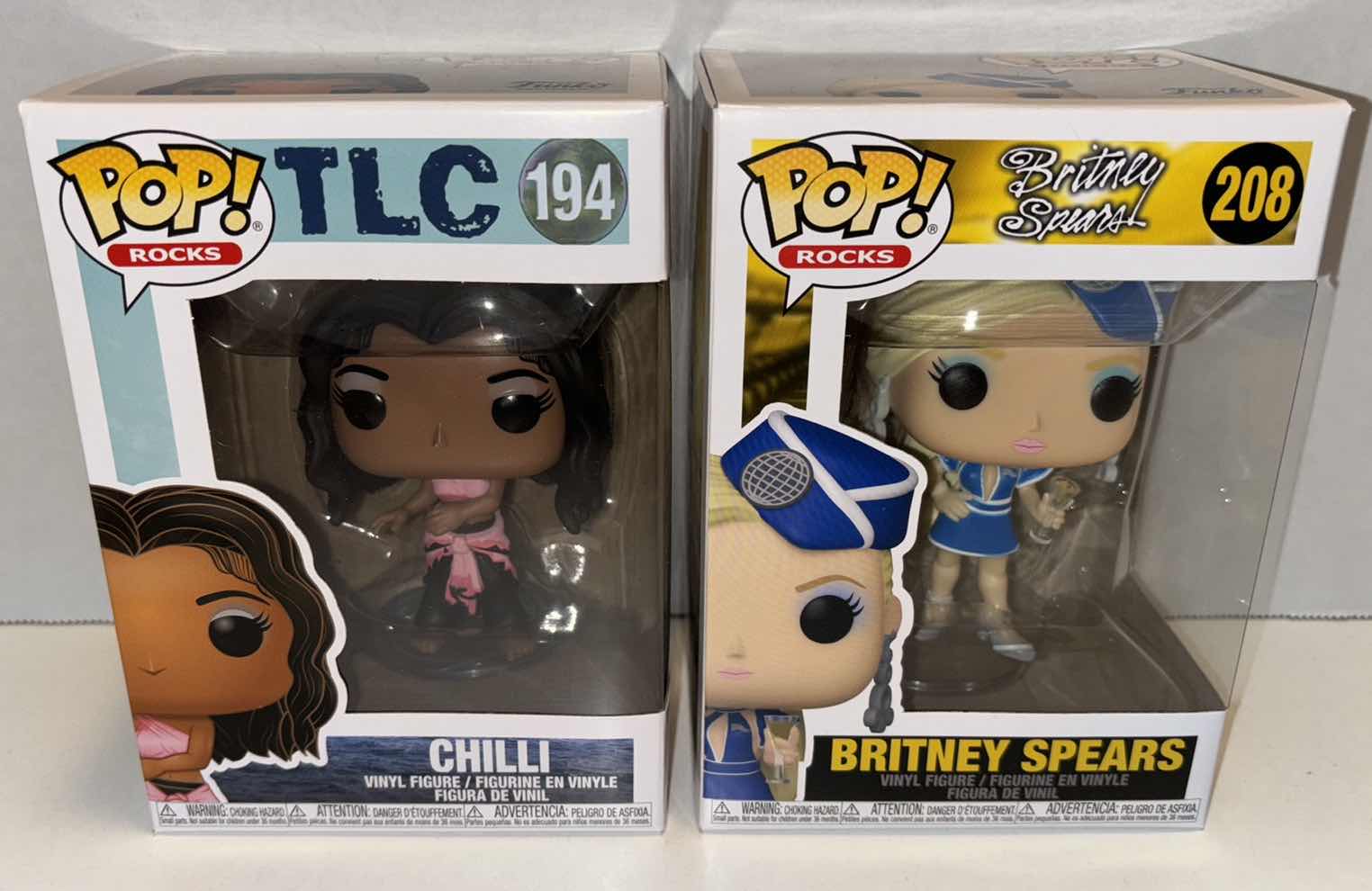 Photo 1 of NEW FUNKO POP! ROCKS VINYL FIGURE MIXED 6-PACK, TLC #194 CHILLI (3) & #208 BRITNEY SPEARS (3)