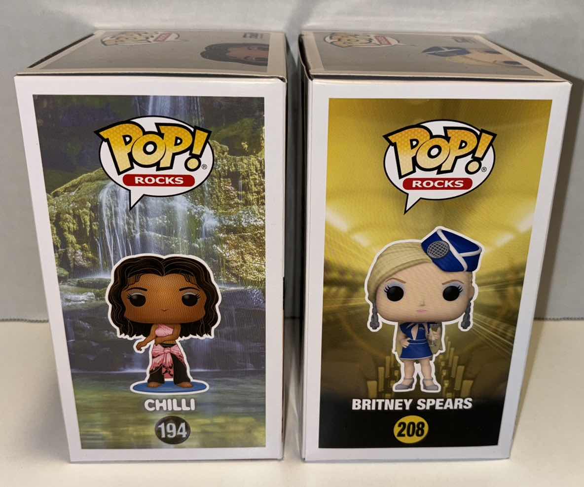 Photo 1 of NEW FUNKO POP! ROCKS VINYL FIGURE MIXED 6-PACK, TLC #194 CHILLI (3) & #208 BRITNEY SPEARS (3)