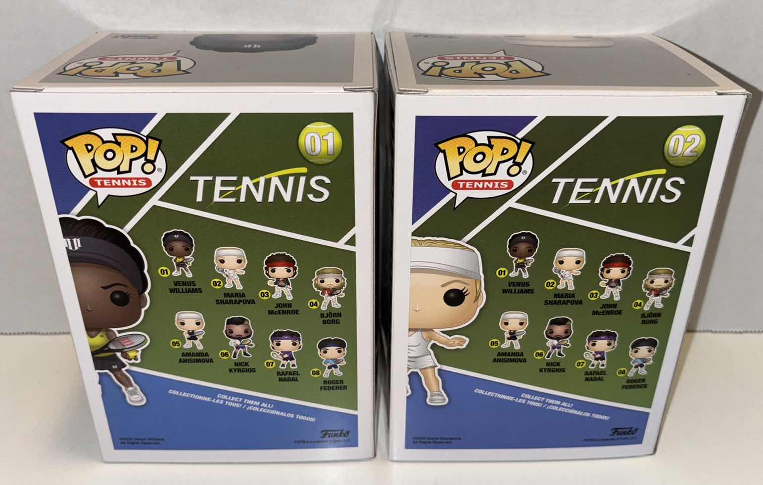 Photo 1 of NEW FUNKO POP! TENNIS VINYL FIGURE MIXED 6-PACK, #01 VENUS WILLIAMS (3) & #02 MARIA SHARAPOVA (3)