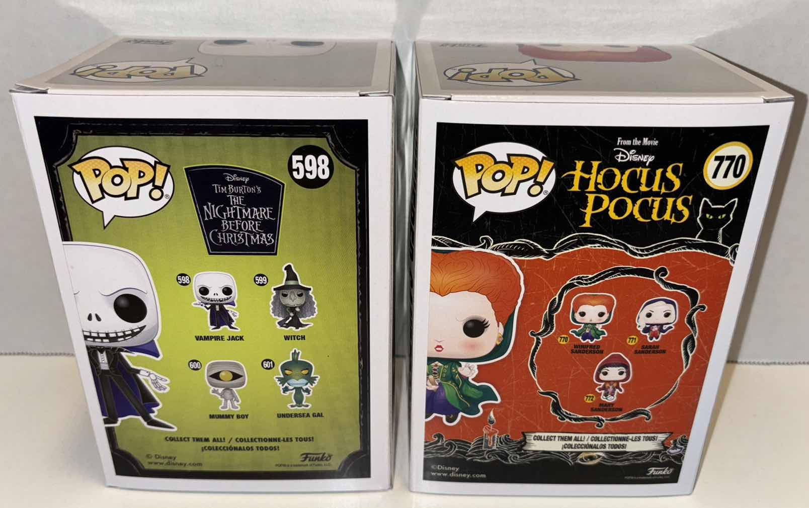 Photo 1 of NEW FUNKO POP! DISNEY VINYL FIGURE MIXED 6-PACK, NIGHTMARE BEFORE CHRISTMAS #598 VAMPIRE JACK (3) & HOCUS POCUS #770 WINIFRED SANDERSON FLYING (3)