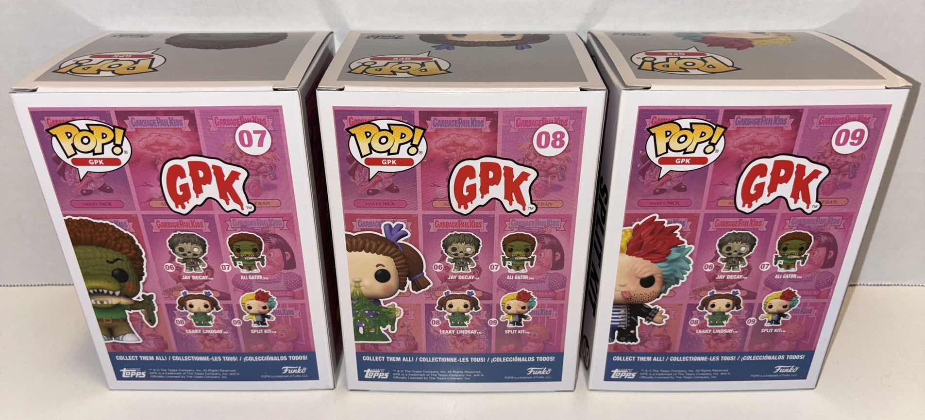 Photo 1 of NEW FUNKO POP! GARBAGE PAIL KIDS VINYL FIGURE MICED 6-PACK, #07 ALI GATOR (2), #08 LEAKY LINDSAY (2) & #09 SPLIT KIT (2)