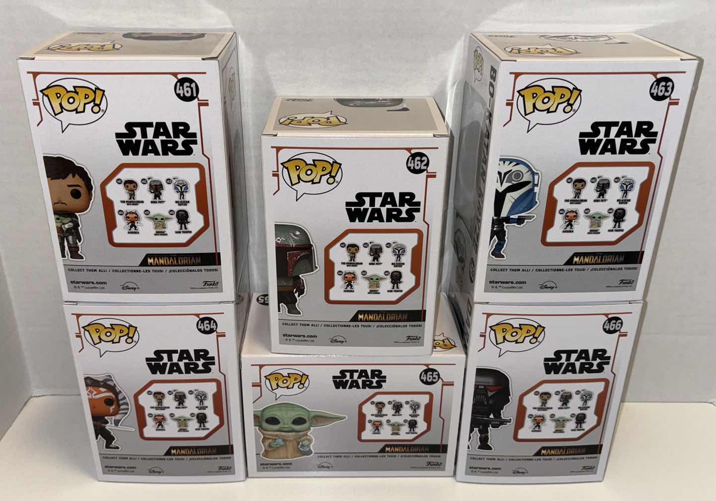 Photo 1 of NEW FUNKO POP! STAR WARS SET OF BOBBLE-HEAD VINYL FIGURE 6-PACK #’s 461, 462, 463, 464, 465, & 466
