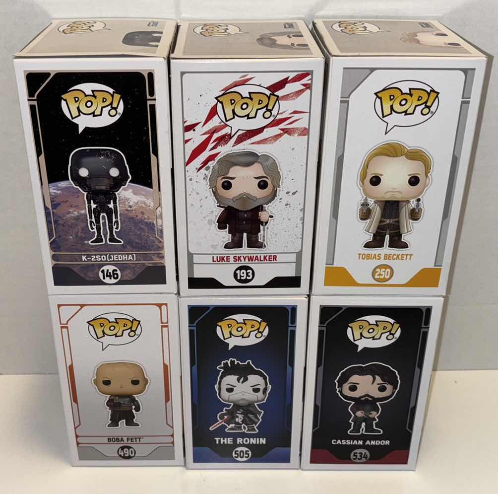 Photo 1 of NEW FUNKO POP! STAR WARS SET OF BOBBLE-HEAD VINYL FIGURE MIXED 6-PACK #’s 146, 193, 250, 490, 505, 534