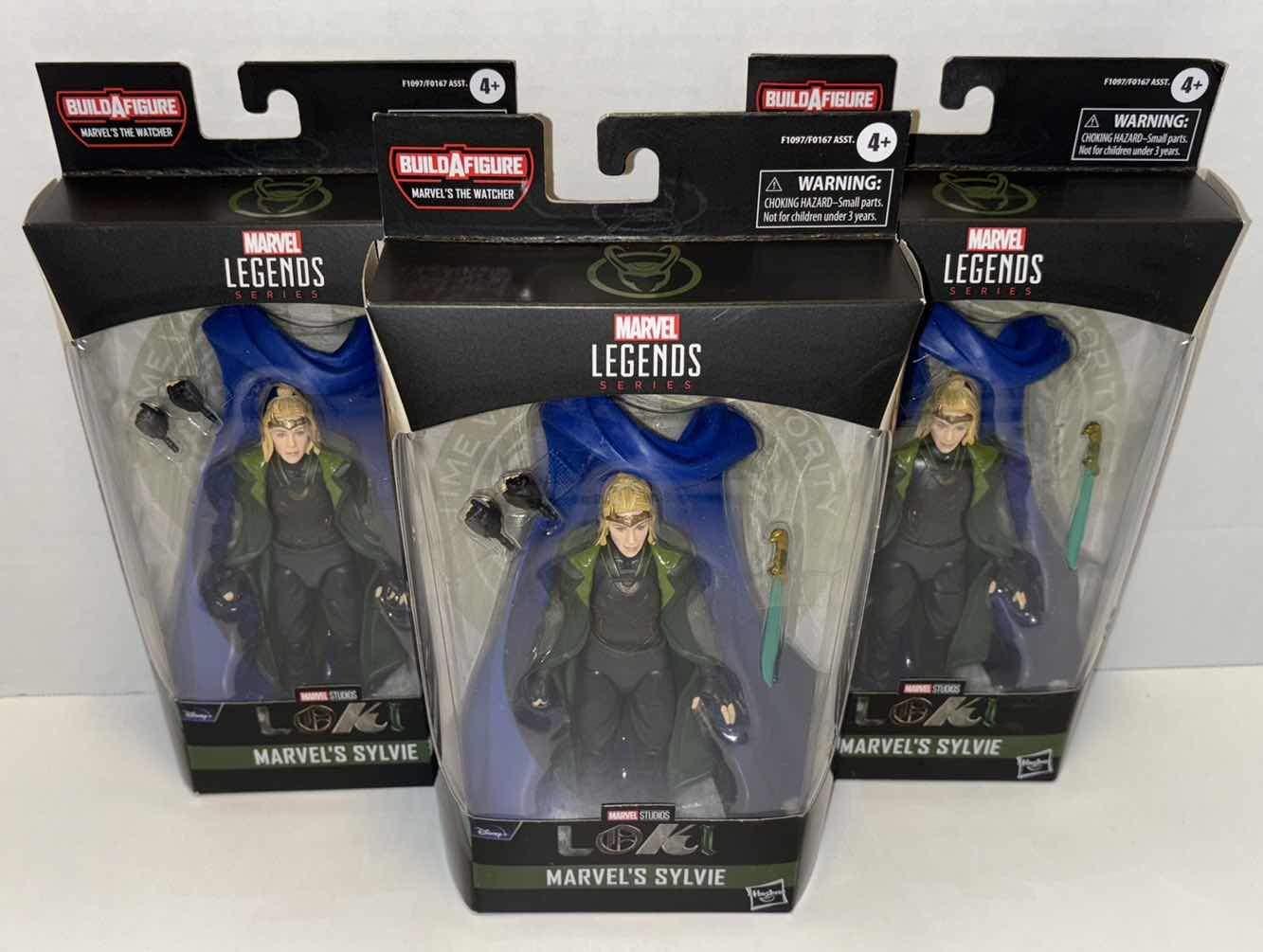 Photo 1 of NEW HASBRO MARVEL STUDIOS LEGENDS SERIES LOKI 3-PACK ACTION FIGURE & ACCESSORIES, “MARVEL’S SYLVIE”