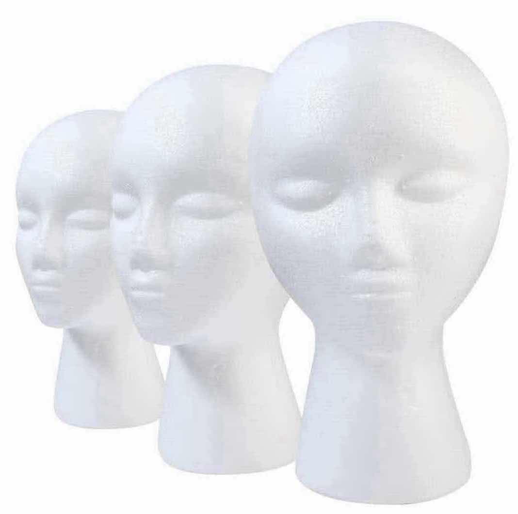 Photo 1 of NEW THE HAT WORKS BY RUBIES 11" STYROFOAM FEMALE MANNEQUIN HEAD FOR MULTIPURPOSE WIGS/DISPLAY STAND (3)