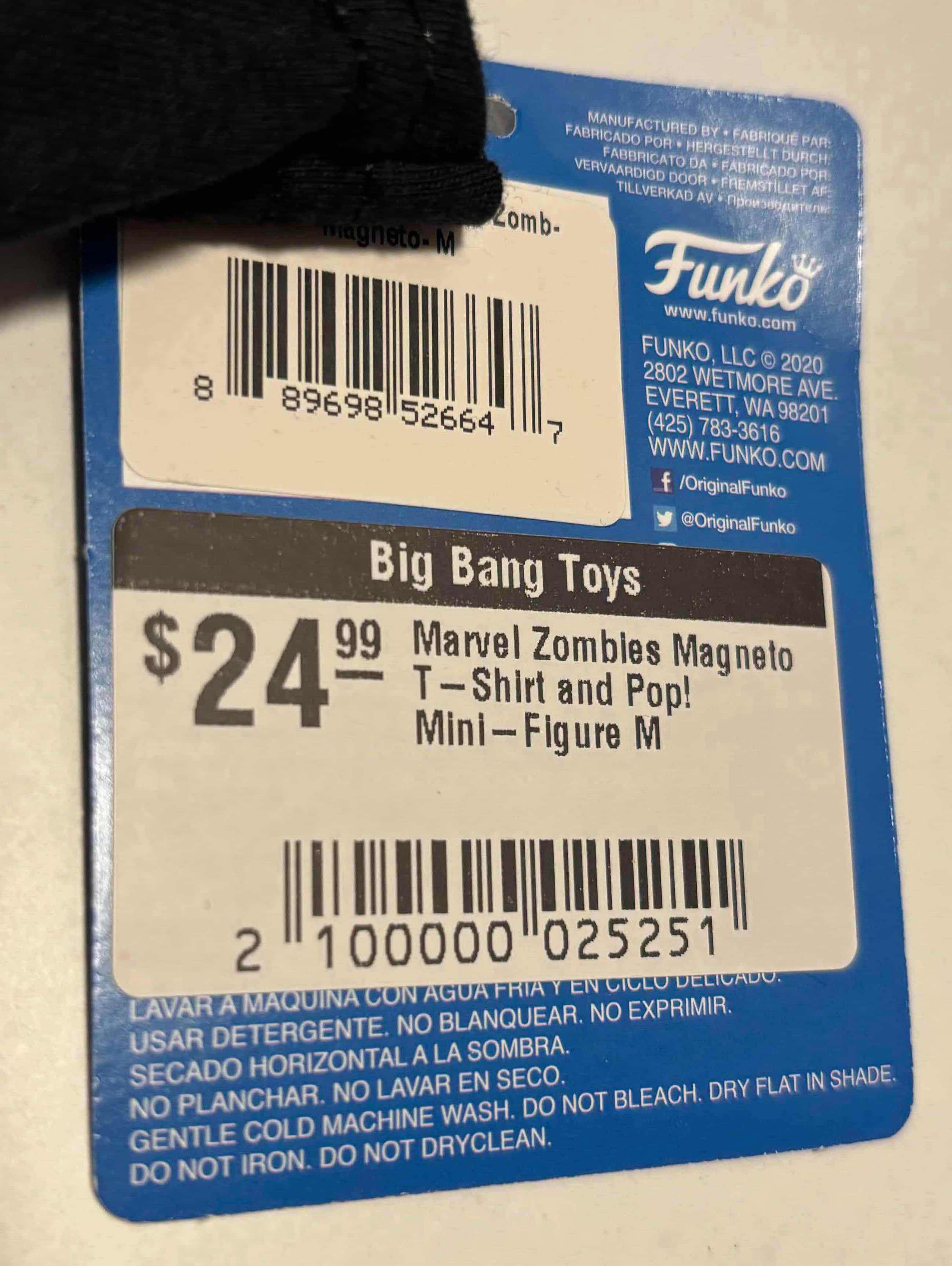 Photo 1 of NEW FUNKO POCKET POP! & TEE, “ZOMBIE MAGNETO” T-SHIRT & POP! MINI FIGURE (BLACK, SIZE MEDIUM)